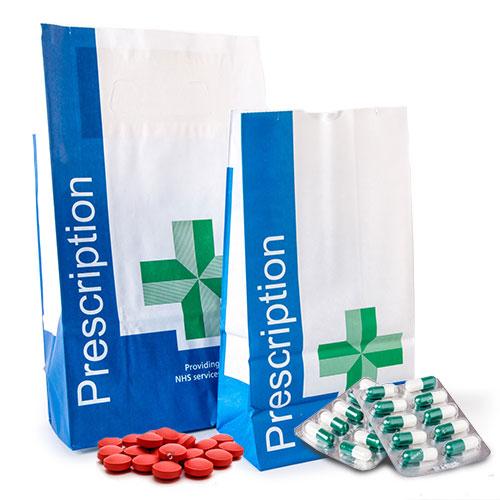 Repeat Prescriptions Bag with blister tablet packs